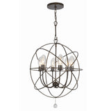 Crystorama Solaris 6 Light English Bronze Sphere Outdoor Chandelier