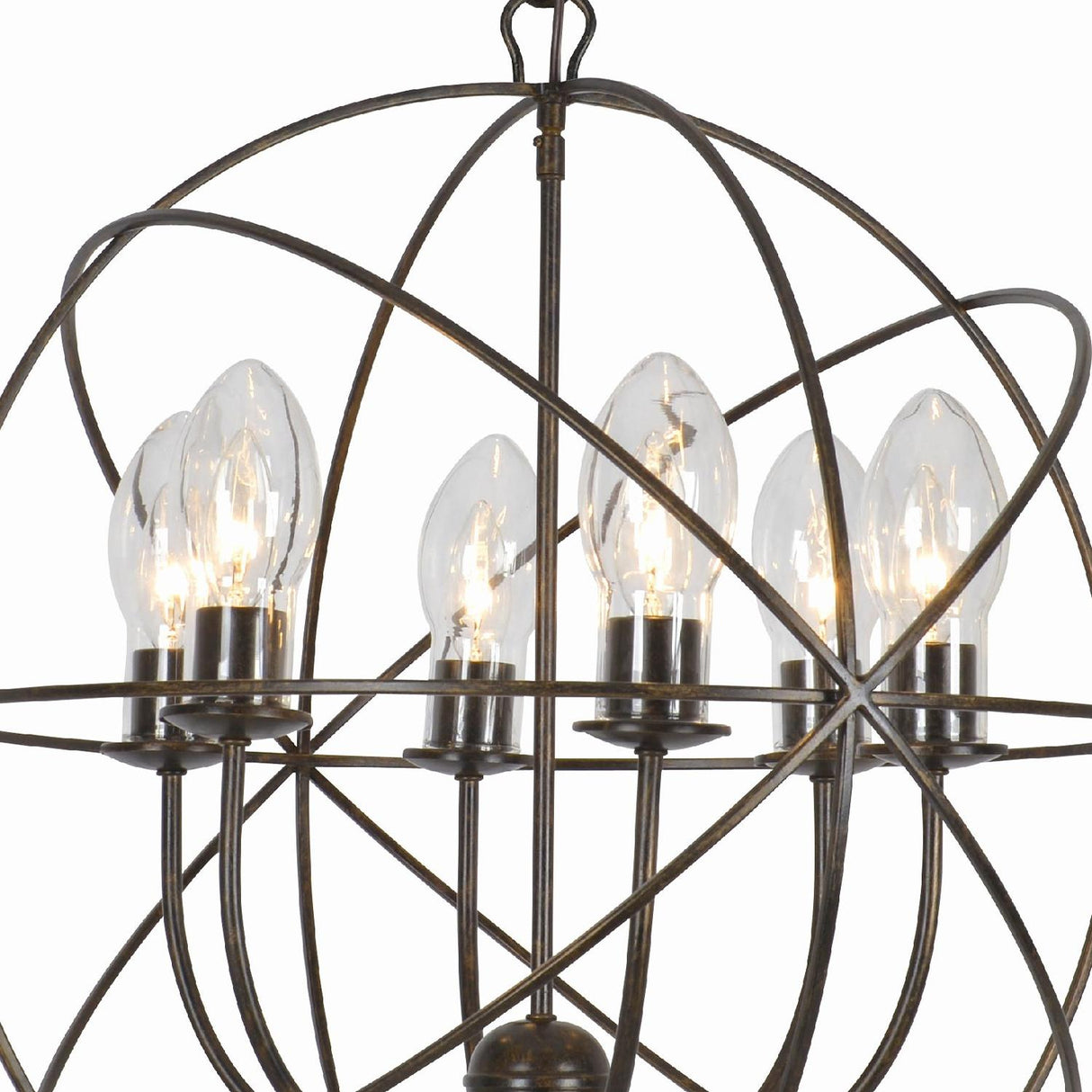 Crystorama Solaris 6 Light English Bronze Sphere Outdoor Chandelier