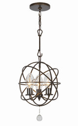 Crystorama Solaris 3 Light English Bronze Sphere Outdoor Chandelier