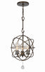 Crystorama Solaris 3 Light English Bronze Sphere Outdoor Chandelier