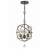 Crystorama Solaris 3 Light English Bronze Sphere Outdoor Chandelier