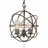 Crystorama Solaris 3 Light English Bronze Sphere Outdoor Chandelier