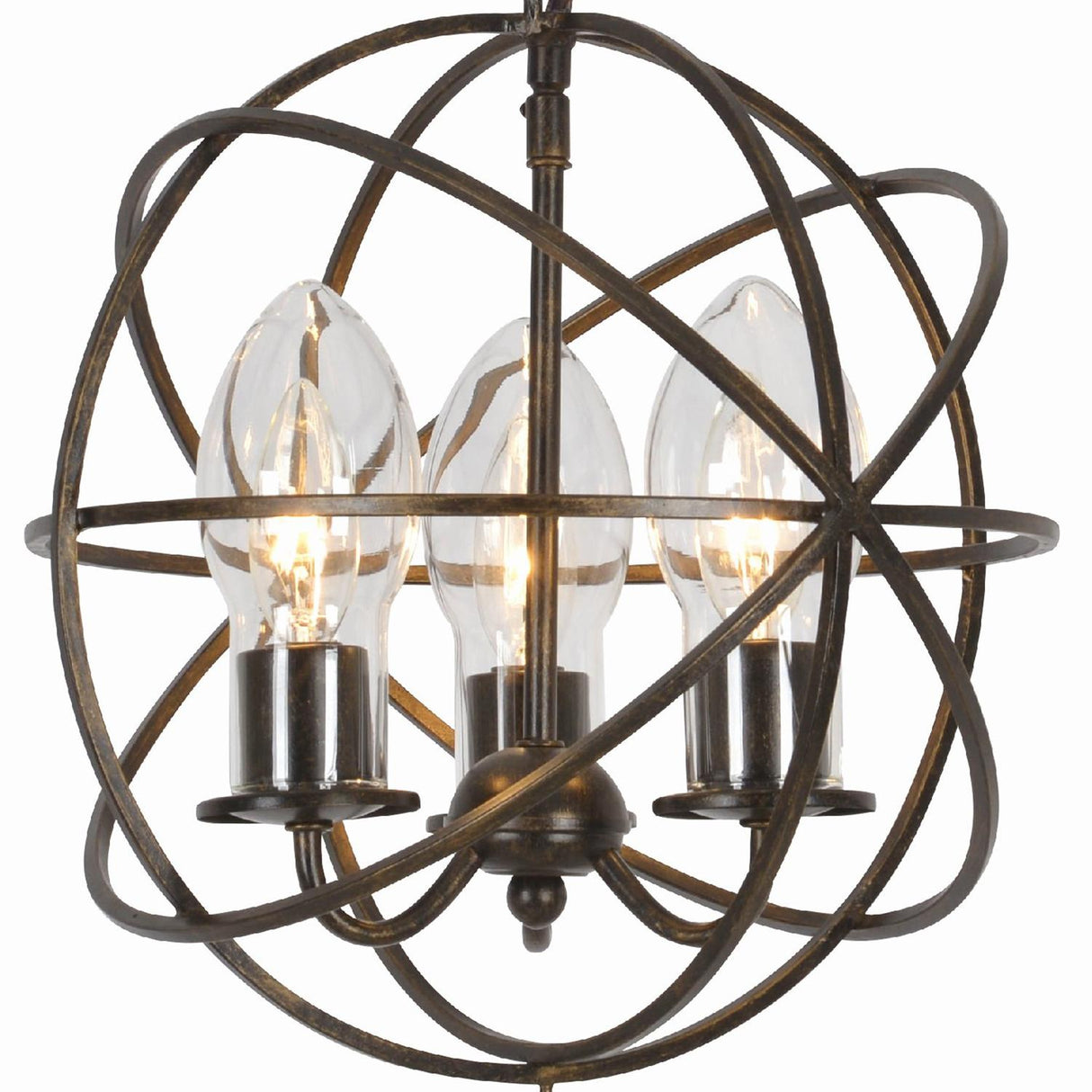 Crystorama Solaris 3 Light English Bronze Sphere Outdoor Chandelier