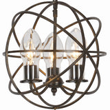 Crystorama Solaris 3 Light English Bronze Sphere Outdoor Chandelier