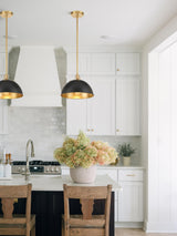 Crystorama Soto 1 Light Matte Black + Antique Gold Mini Pendant