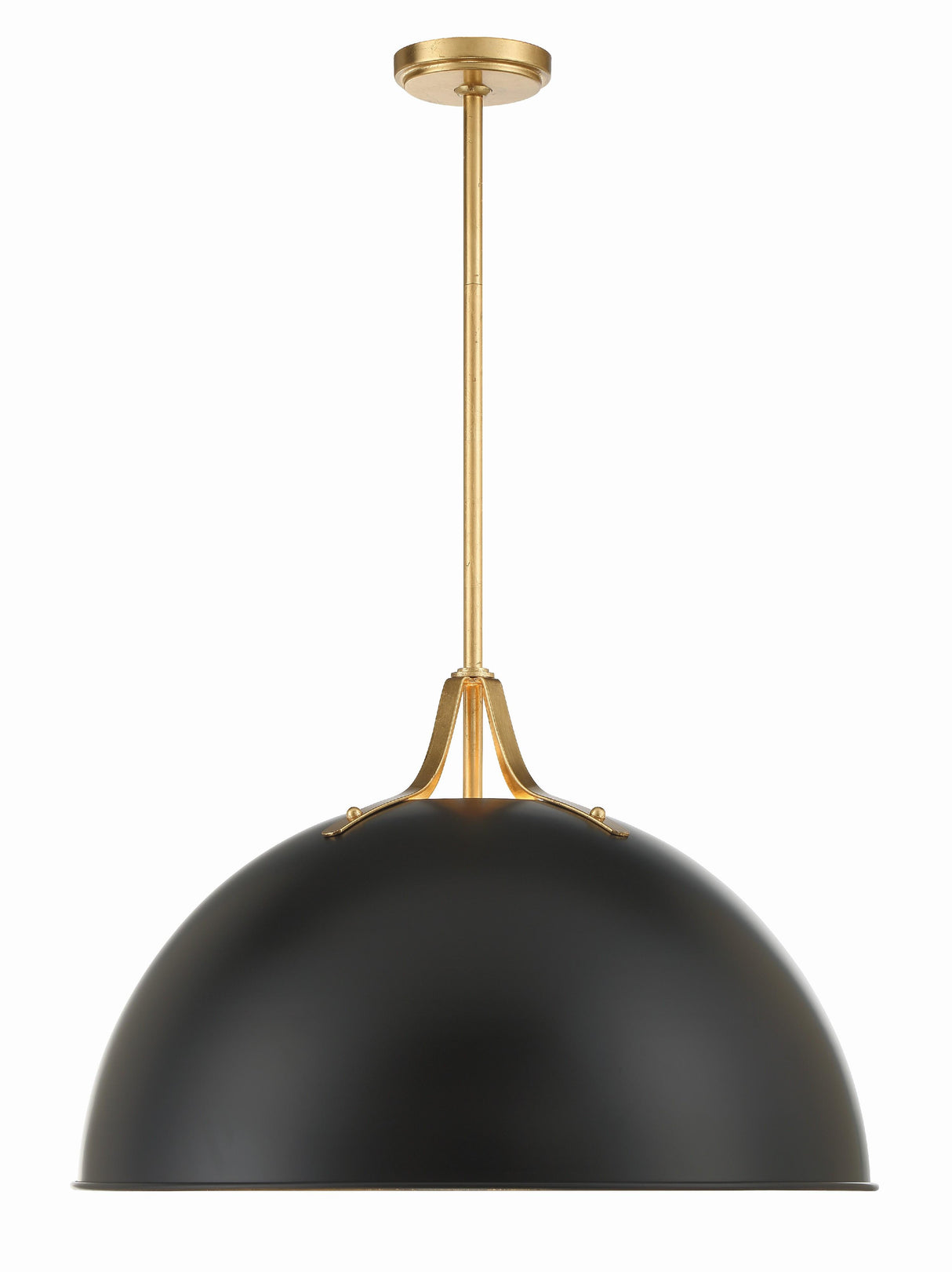 Crystorama Soto 3 Light Matte Black + Antique Gold Pendant