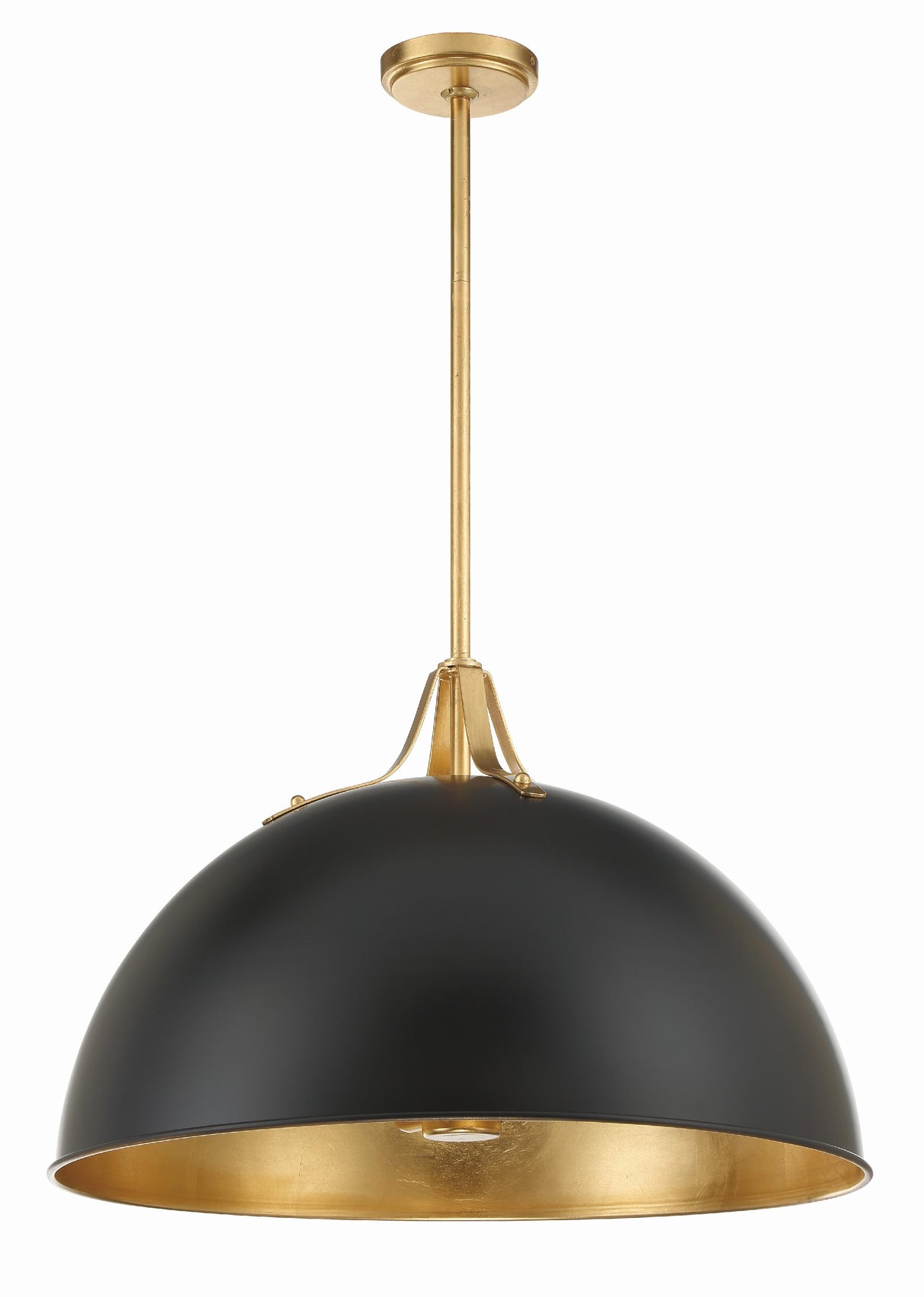 Crystorama Soto 3 Light Matte Black + Antique Gold Pendant