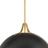 Crystorama Soto 3 Light Matte Black + Antique Gold Pendant