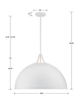 Crystorama Soto 3 Light White Pendant
