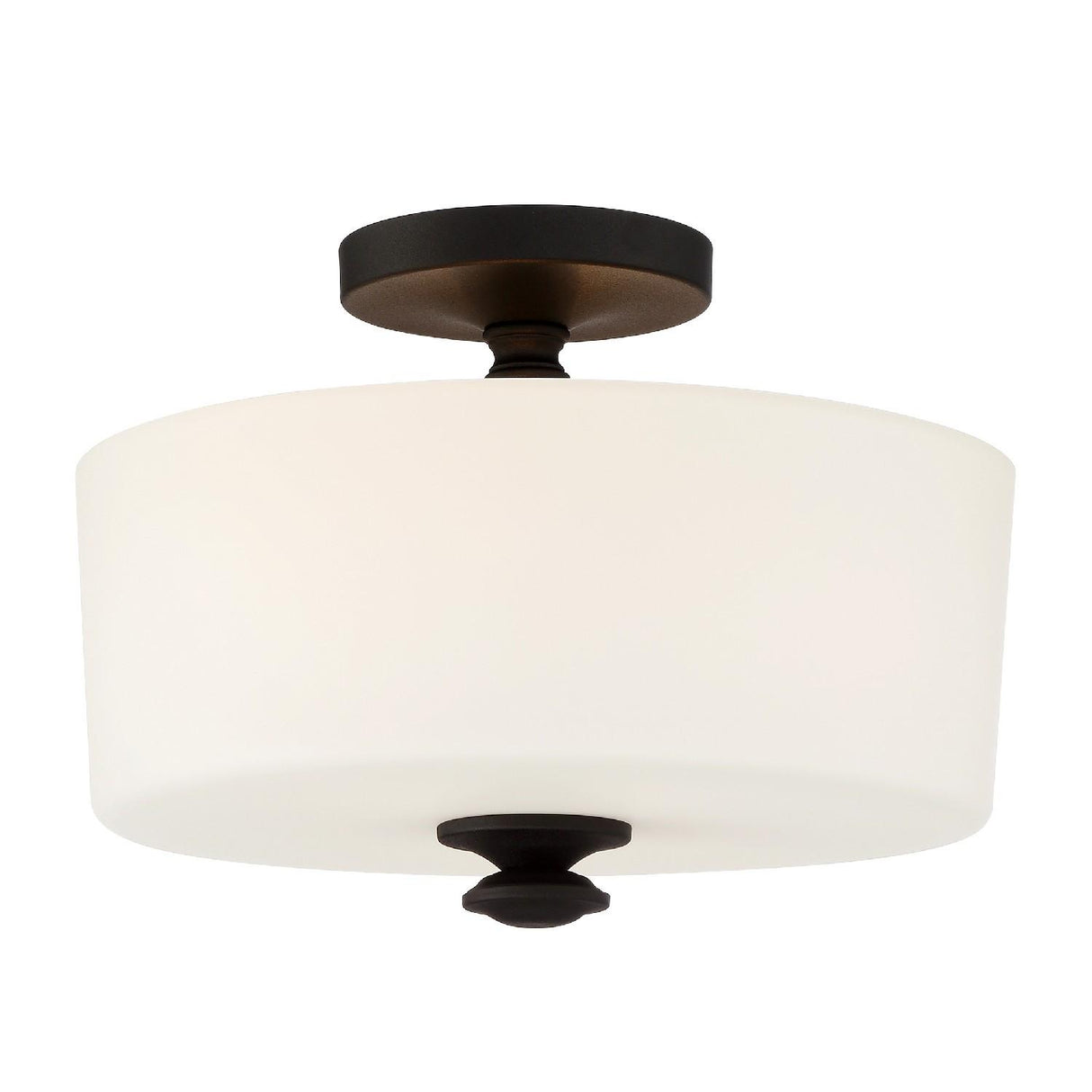 Crystorama Travis 2 Light Black Forged Semi Flush Mount