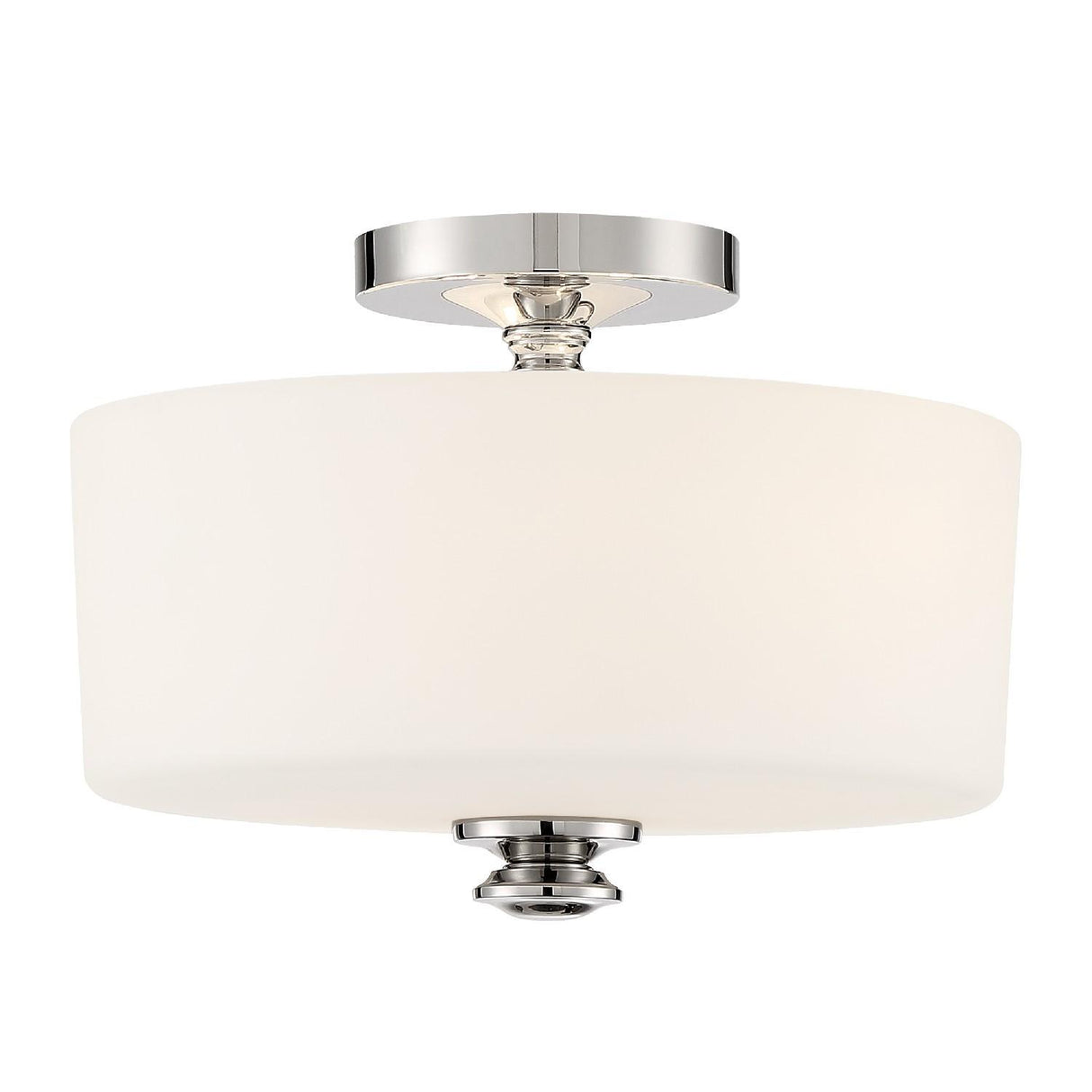 Crystorama Travis 2 Light Polished Nickel Semi Flush Mount