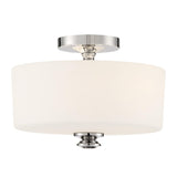 Crystorama Travis 2 Light Polished Nickel Semi Flush Mount