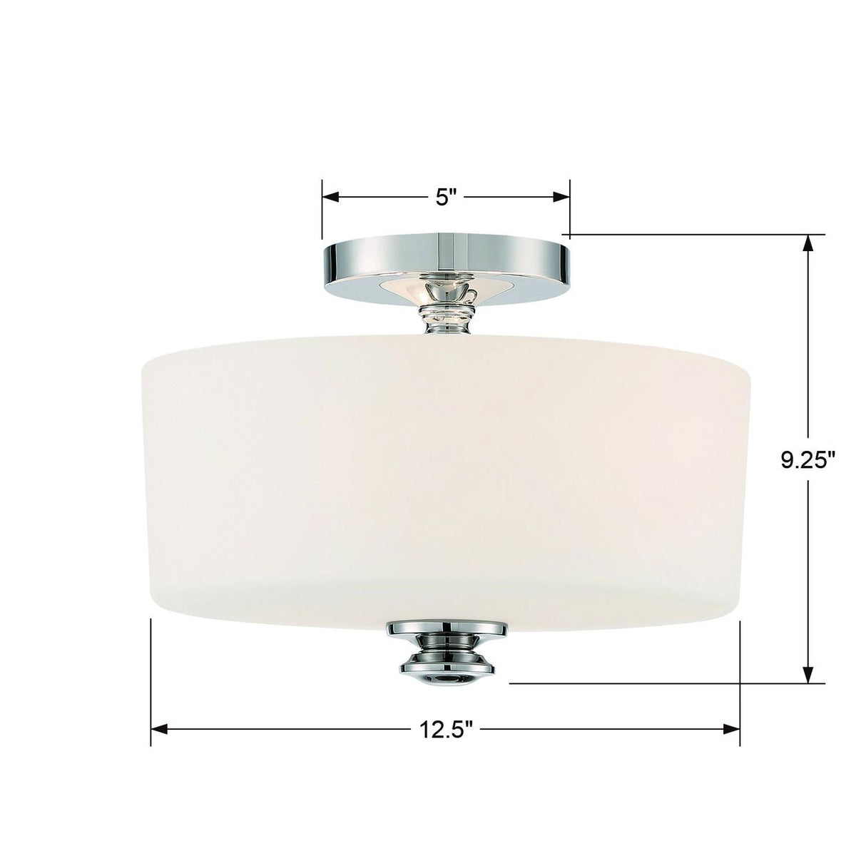 Crystorama Travis 2 Light Polished Nickel Semi Flush Mount