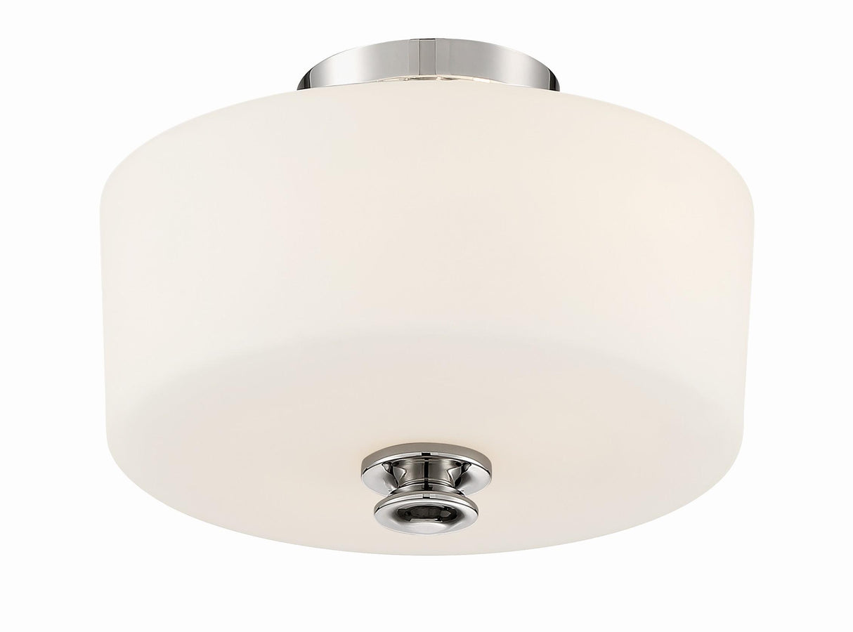 Crystorama Travis 2 Light Polished Nickel Semi Flush Mount