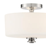 Crystorama Travis 2 Light Polished Nickel Semi Flush Mount
