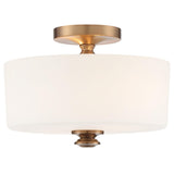 Crystorama Travis 2 Light Vibrant Gold Semi Flush Mount