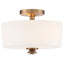 Crystorama Travis 2 Light Vibrant Gold Semi Flush Mount