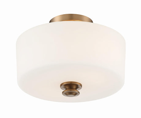 Crystorama Travis 2 Light Vibrant Gold Semi Flush Mount