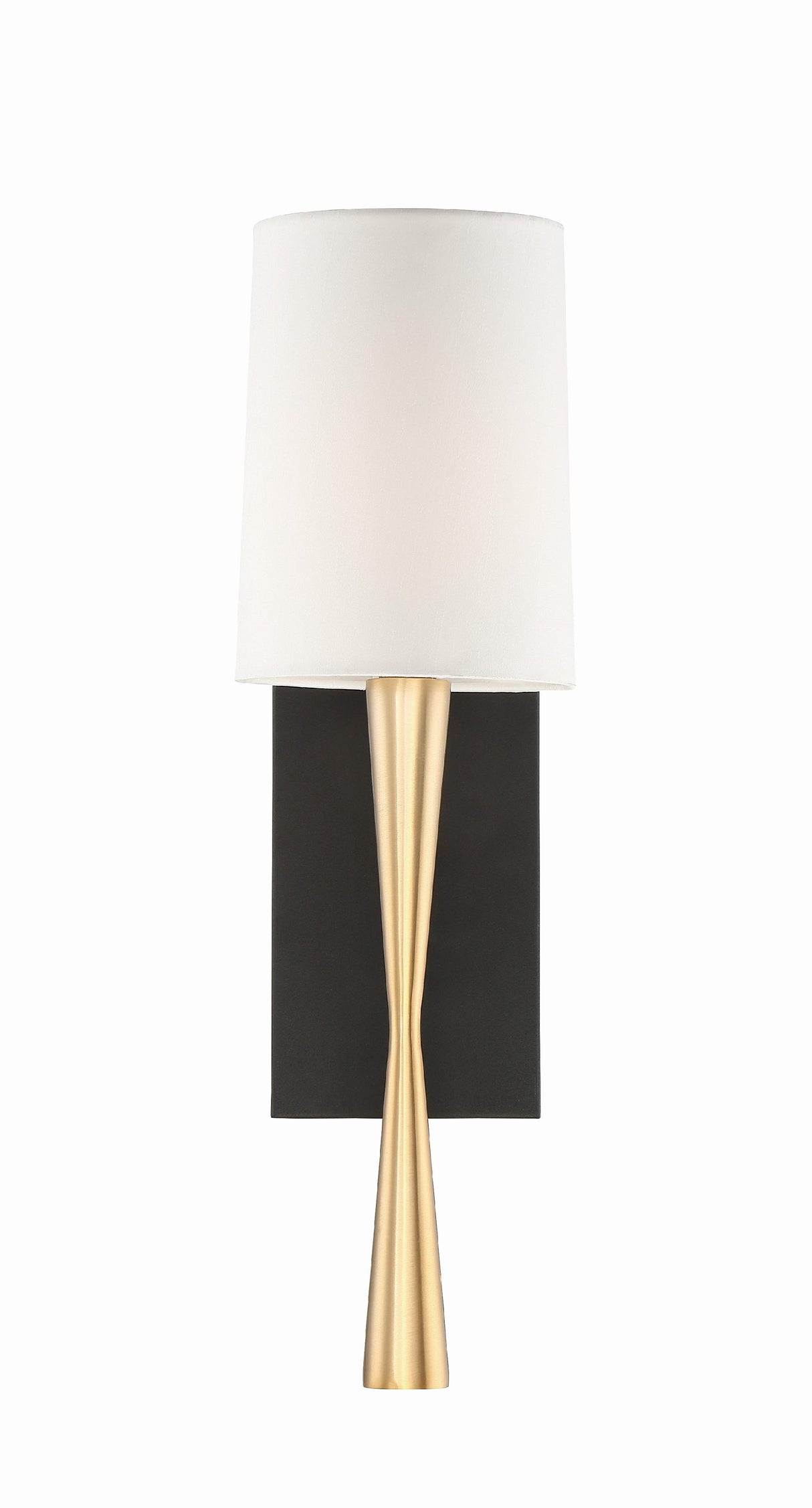 Crystorama Trenton 1 Light Aged Brass + Black Forged Sconce