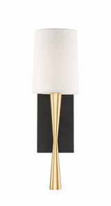 Crystorama Trenton 1 Light Aged Brass + Black Forged Sconce
