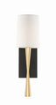 Crystorama Trenton 1 Light Aged Brass + Black Forged Sconce