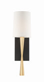 Crystorama Trenton 1 Light Aged Brass + Black Forged Sconce