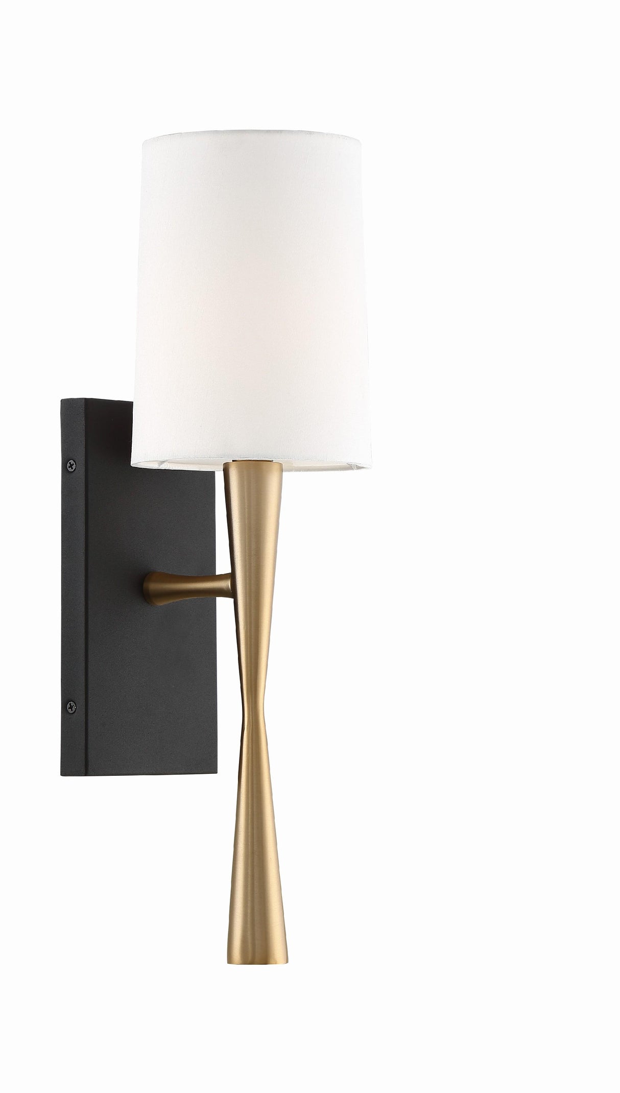 Crystorama Trenton 1 Light Aged Brass + Black Forged Sconce