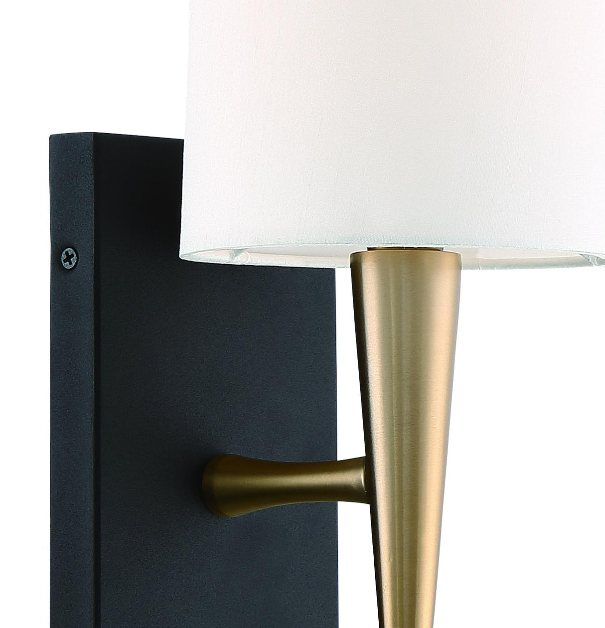 Crystorama Trenton 1 Light Aged Brass + Black Forged Sconce