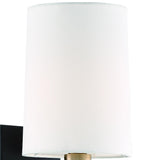 Crystorama Trenton 1 Light Aged Brass + Black Forged Sconce