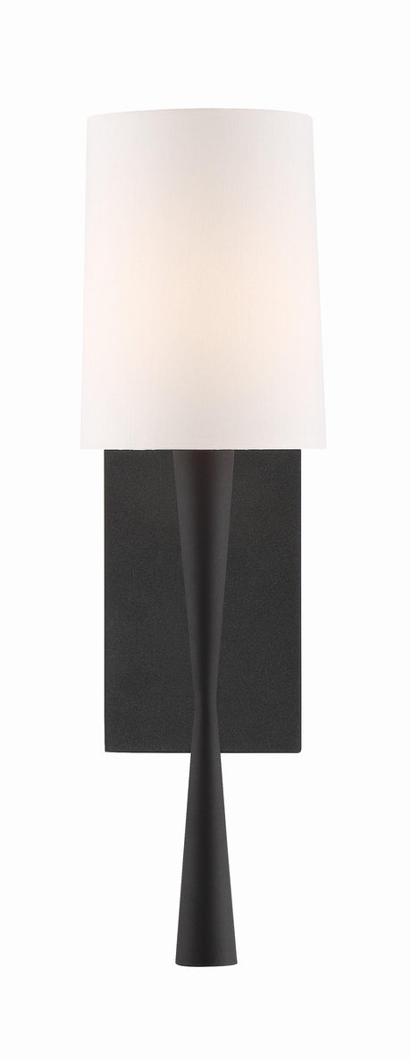 Crystorama Trenton 1 Light Black Forged Sconce