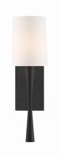 Crystorama Trenton 1 Light Black Forged Sconce