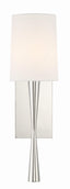 Crystorama Trenton 1 Light Polished Nickel Sconce