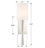 Crystorama Trenton 1 Light Polished Nickel Sconce