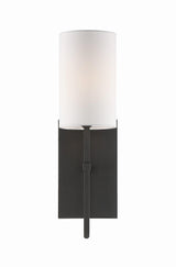 Crystorama Veronica 1 Light Black Forged Sconce