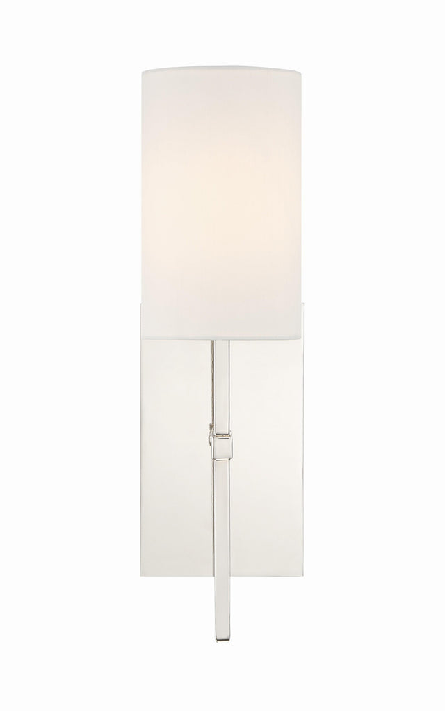 Crystorama Veronica 1 Light Polished Nickel Sconce