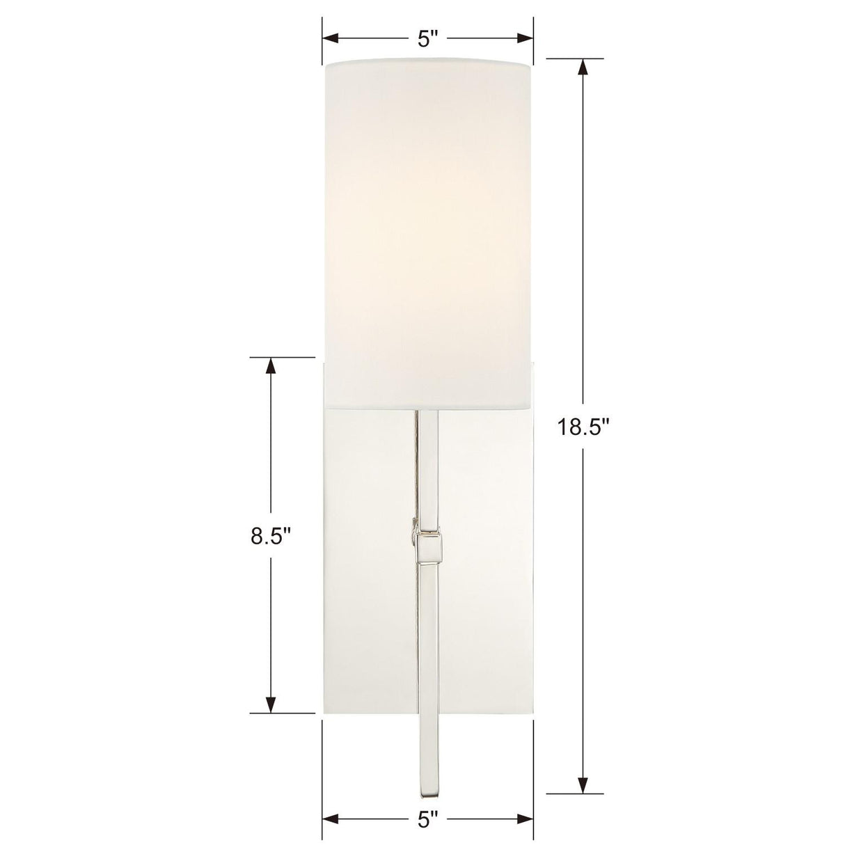 Crystorama Veronica 1 Light Polished Nickel Sconce