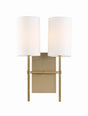 Crystorama Veronica 2 Light Aged Brass Sconce