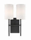 Crystorama Veronica 2 Light Black Forged Sconce
