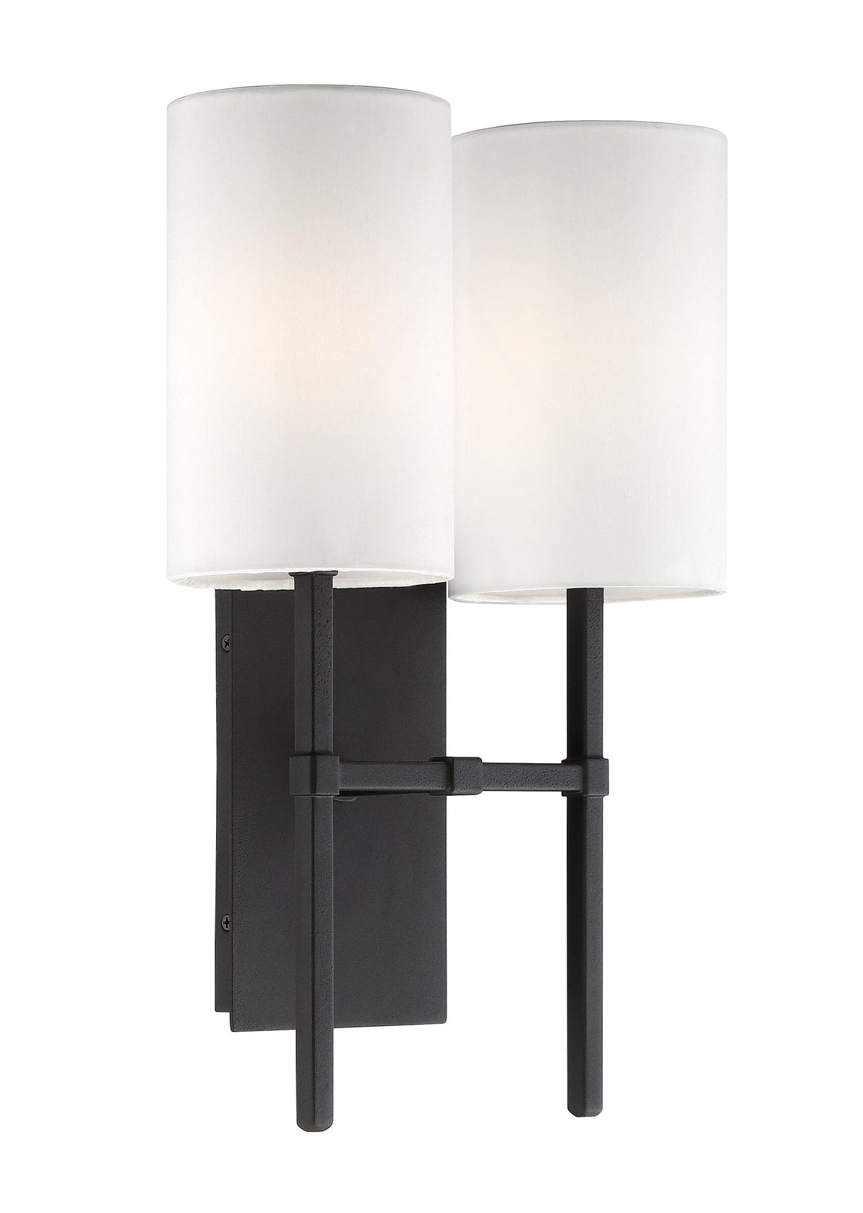 Crystorama Veronica 2 Light Black Forged Sconce