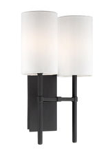 Crystorama Veronica 2 Light Black Forged Sconce
