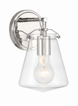Crystorama Voss 1 Light Polished Nickel Sconce