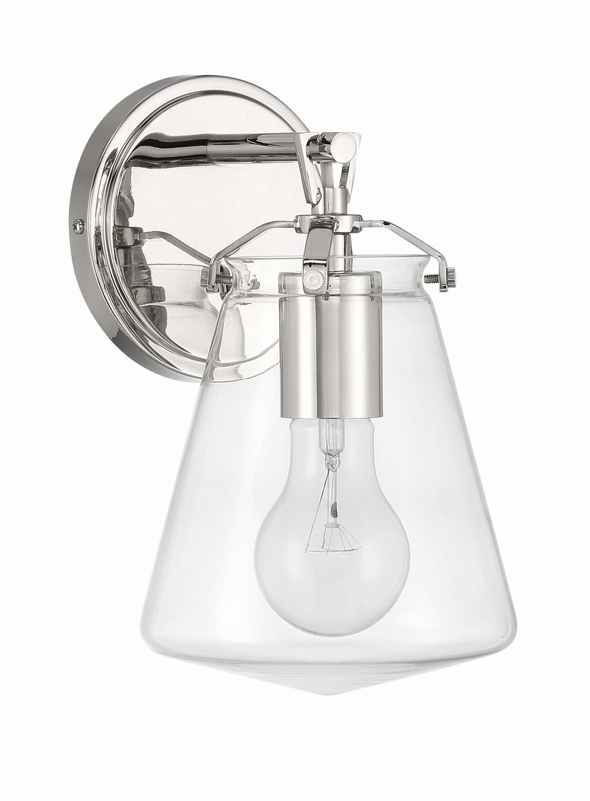 Crystorama Voss 1 Light Polished Nickel Sconce