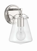 Crystorama Voss 1 Light Polished Nickel Sconce