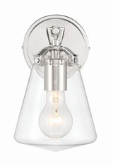 Crystorama Voss 1 Light Polished Nickel Sconce