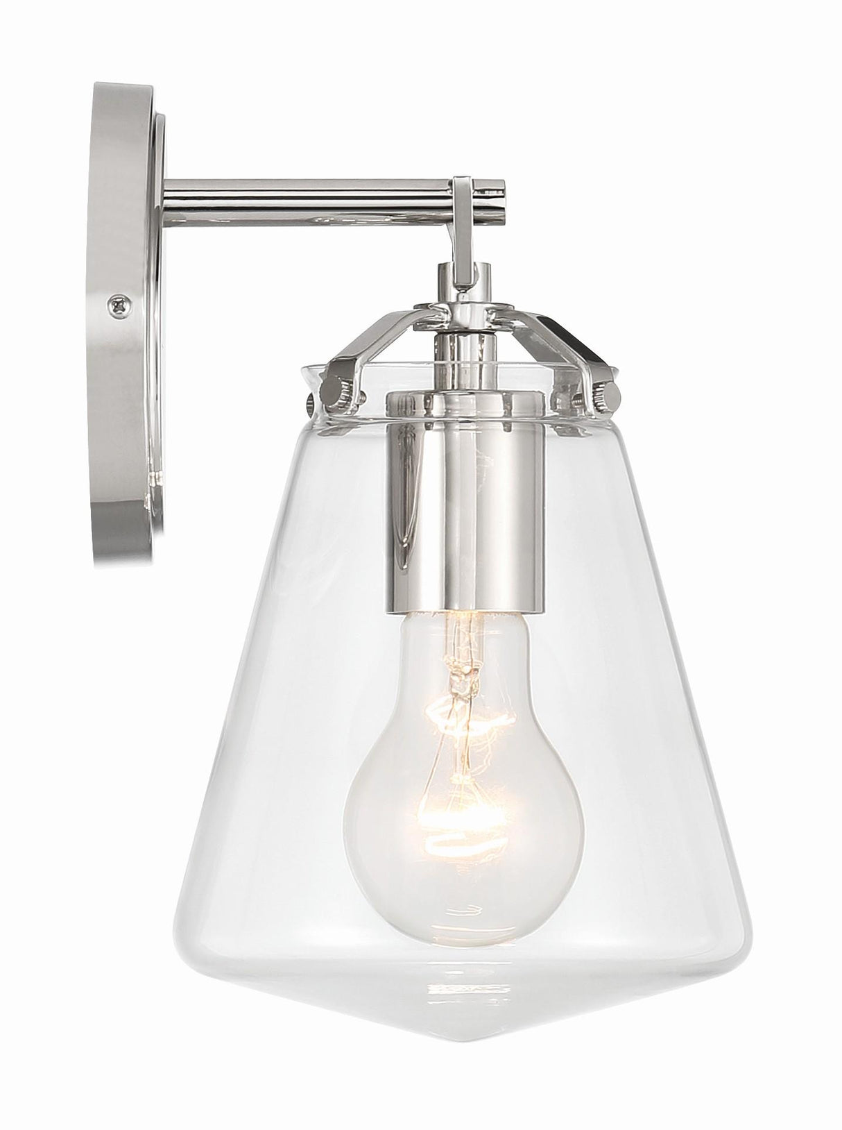 Crystorama Voss 1 Light Polished Nickel Sconce