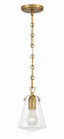 Crystorama Voss 1 Light Luxe Gold Mini Pendant