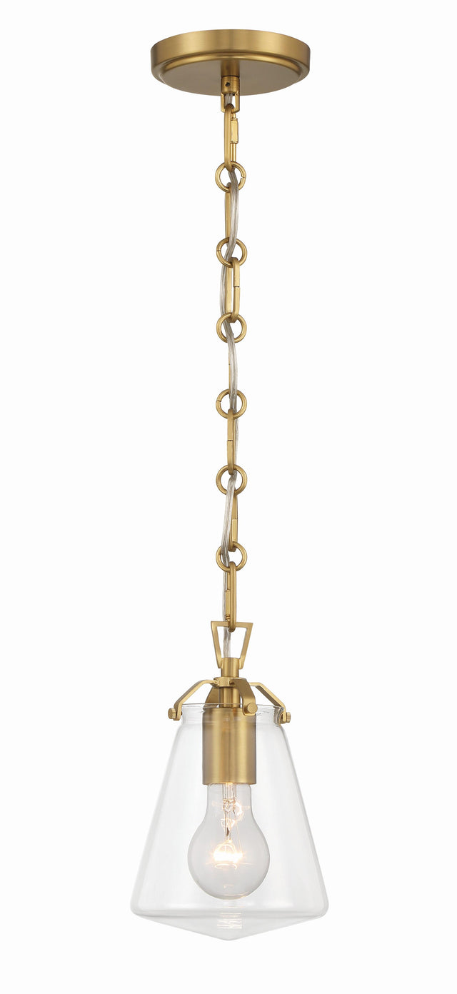 Crystorama Voss 1 Light Luxe Gold Mini Pendant