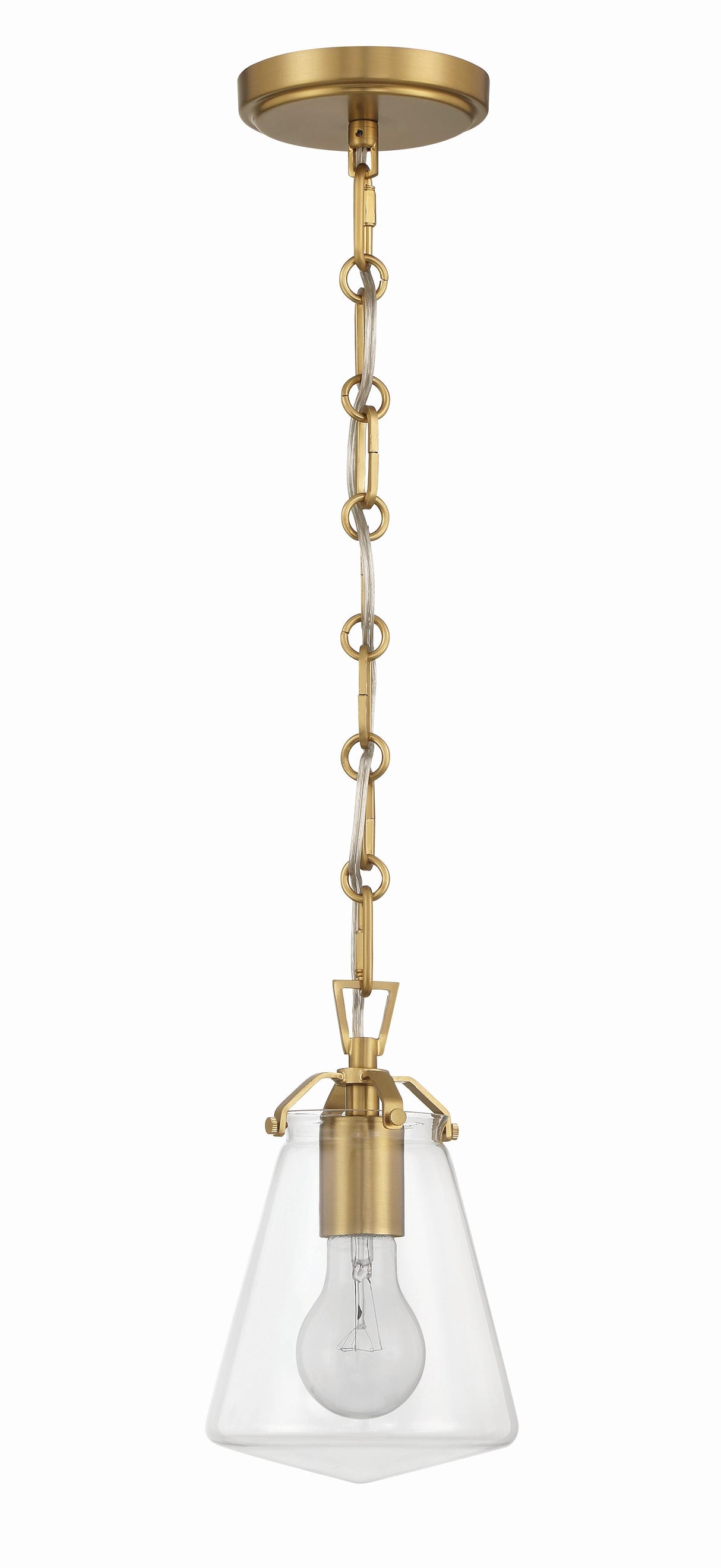 Crystorama Voss 1 Light Luxe Gold Mini Pendant