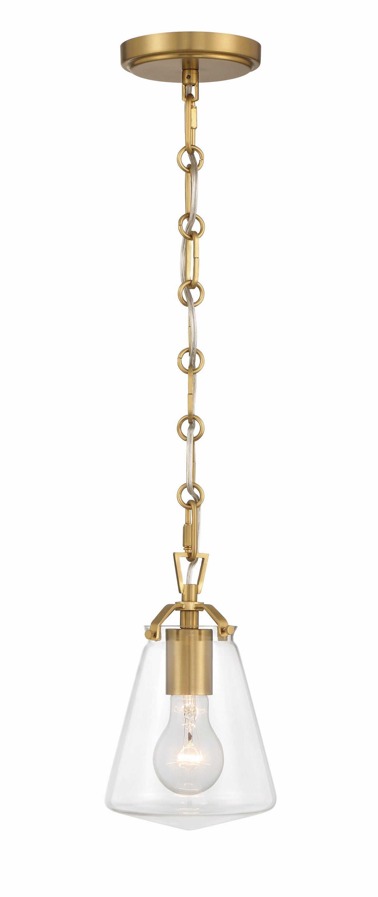 Crystorama Voss 1 Light Luxe Gold Mini Pendant