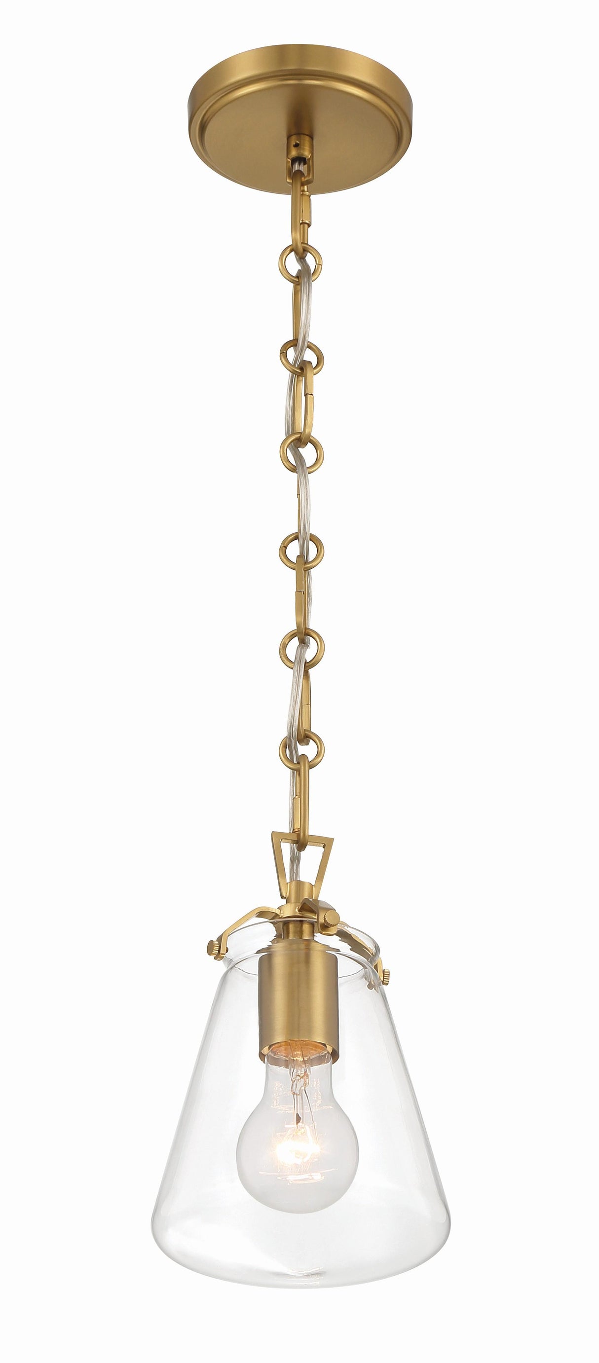Crystorama Voss 1 Light Luxe Gold Mini Pendant